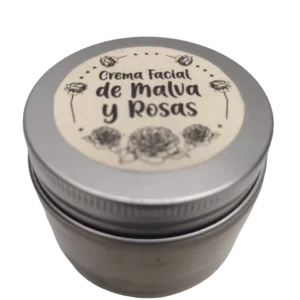 Crema facial de malva y rosas