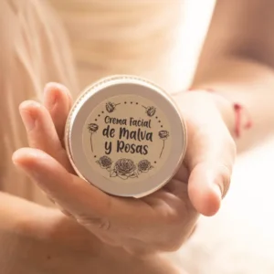 Crema facial de malva y rosas