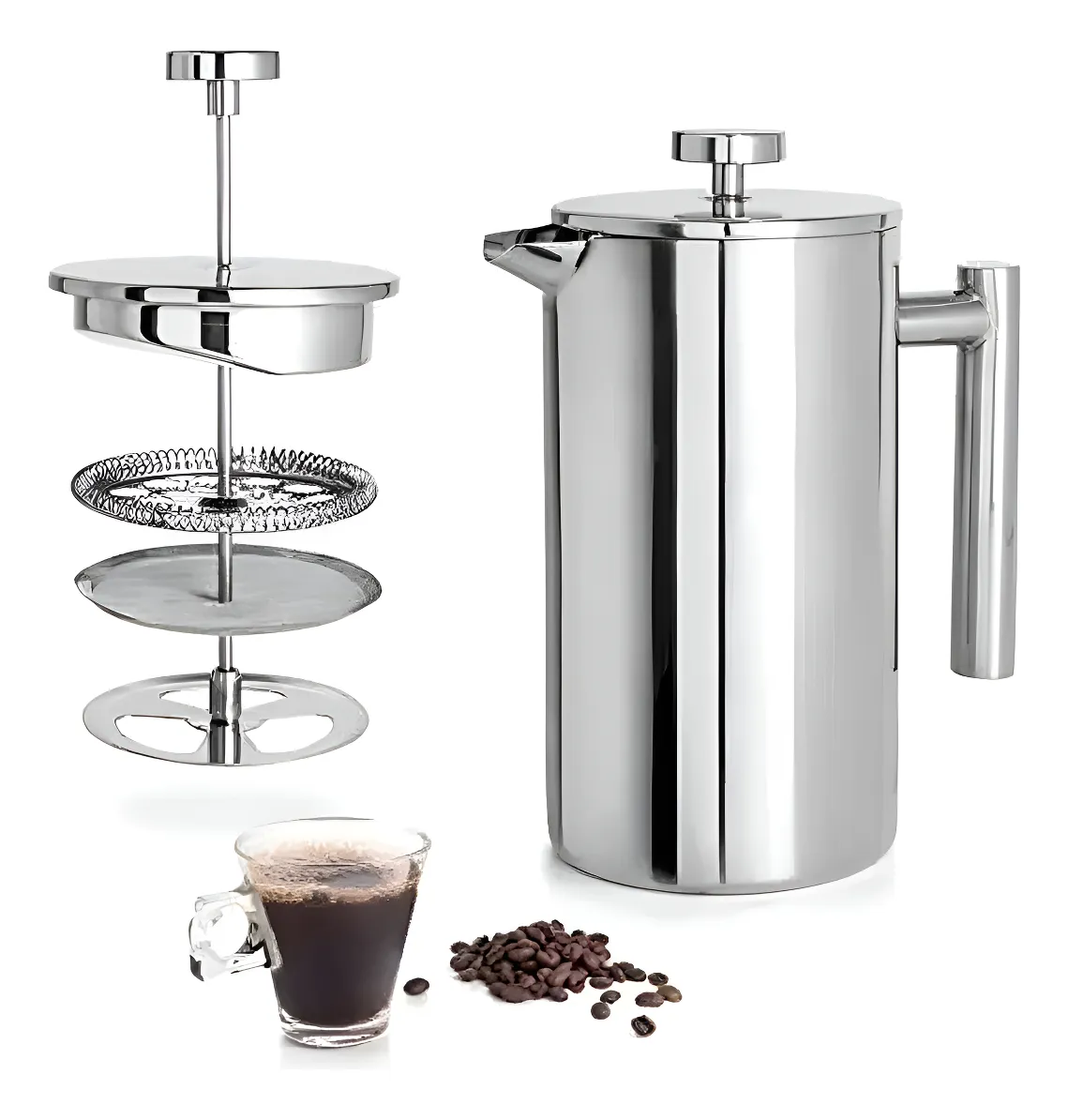 Cafetera Prensa Francesa de Acero inoxiblable x 350 ml