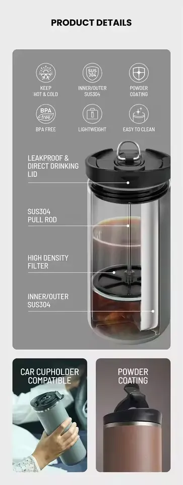 Termo PRENSA FRANCESA cafetera - Imagen 3