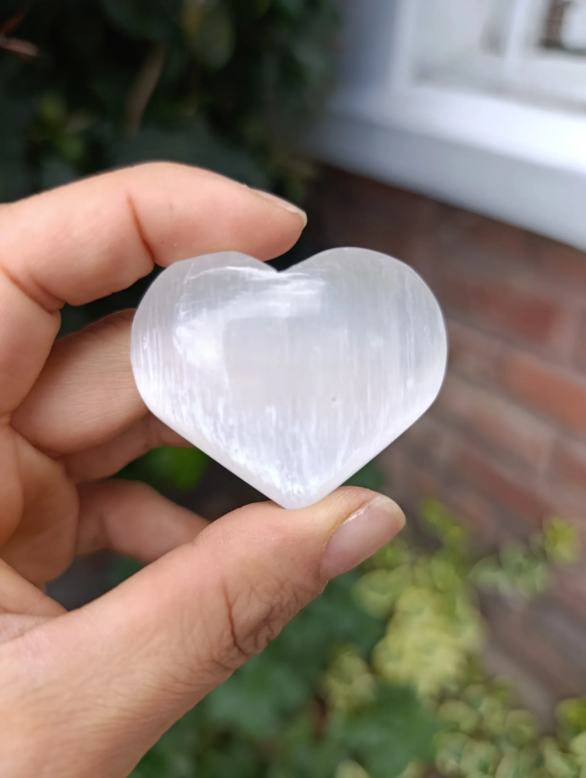 Piedra Natural Selenita Corazón mini